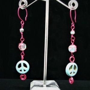 Peace & Love  Wire Wrapped Earrings